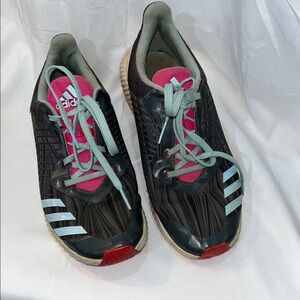 Adidas Girls Black and Pink Athletic Shoes